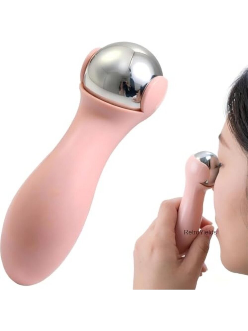 Extra-Large Stainless Steel Ice Roller Face Massager 720° Rotating